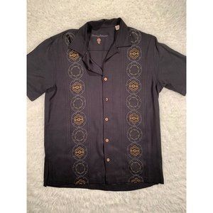 Tommy Bahama Mens Button Front Shirt Black